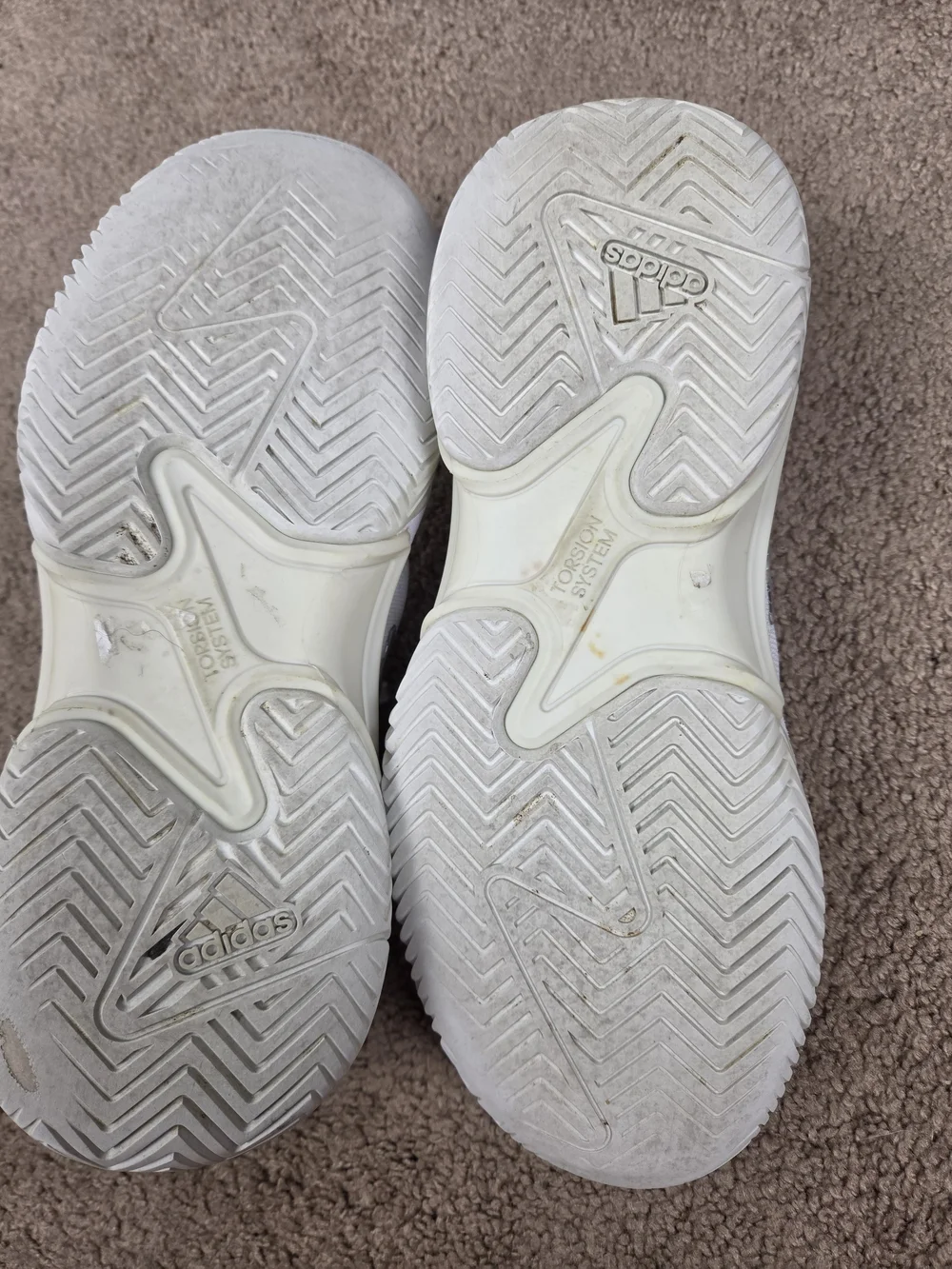 Adidas Barricade White Tennis Shoes with Silver Stripes